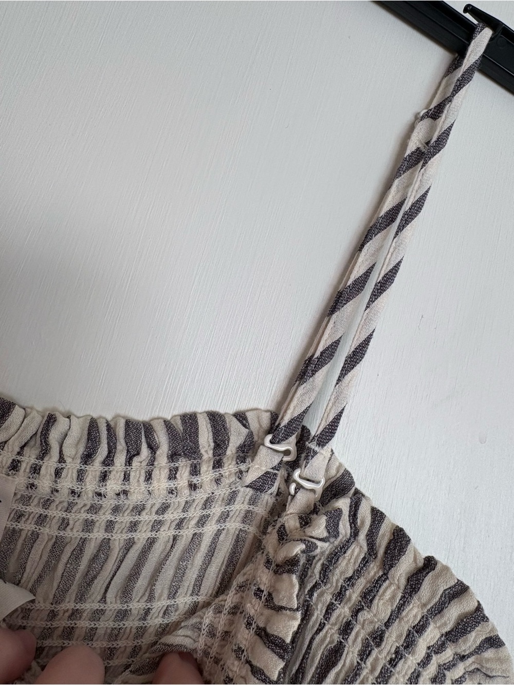 American Eagle Outfitters Striped Smocked Wide-Leg Jumpsuit - Removable Straps - Picture 4 of 5